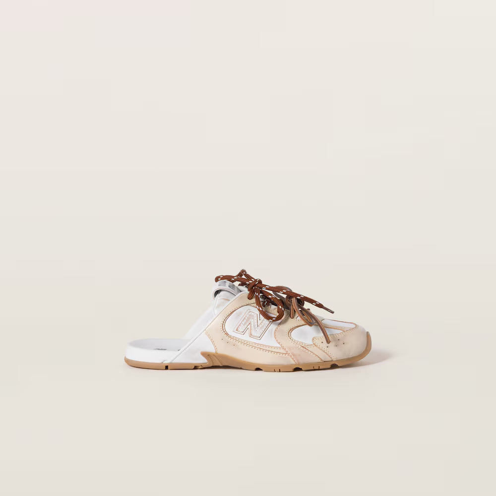 530 SL Mules – Bleached Leather & Gum Sole Travertine Gray White Edition