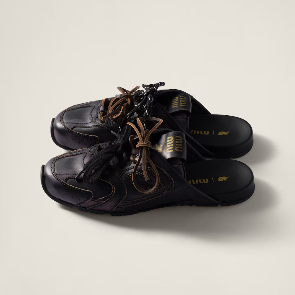 530 SL Mules – Bleached Leather & Gum Sole Black Edition