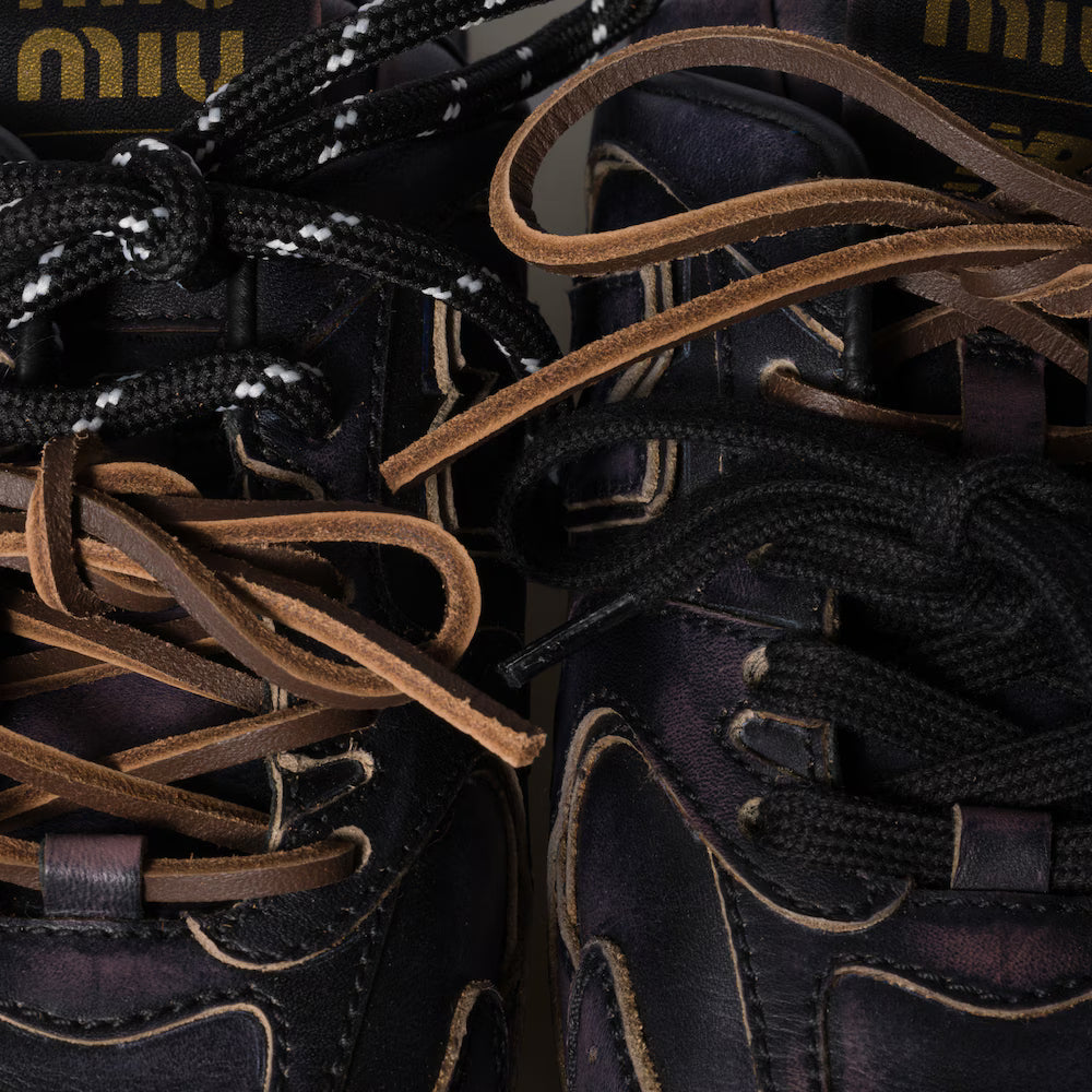 530 SL Mules – Bleached Leather & Gum Sole Black Edition