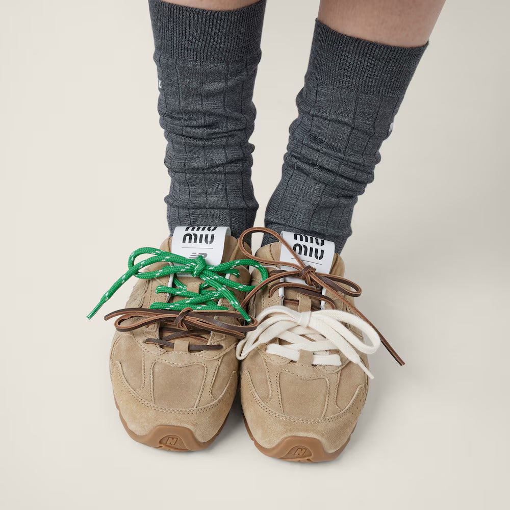 530 SL Mules – Bleached Suede & Gum Sole Ecru Edition